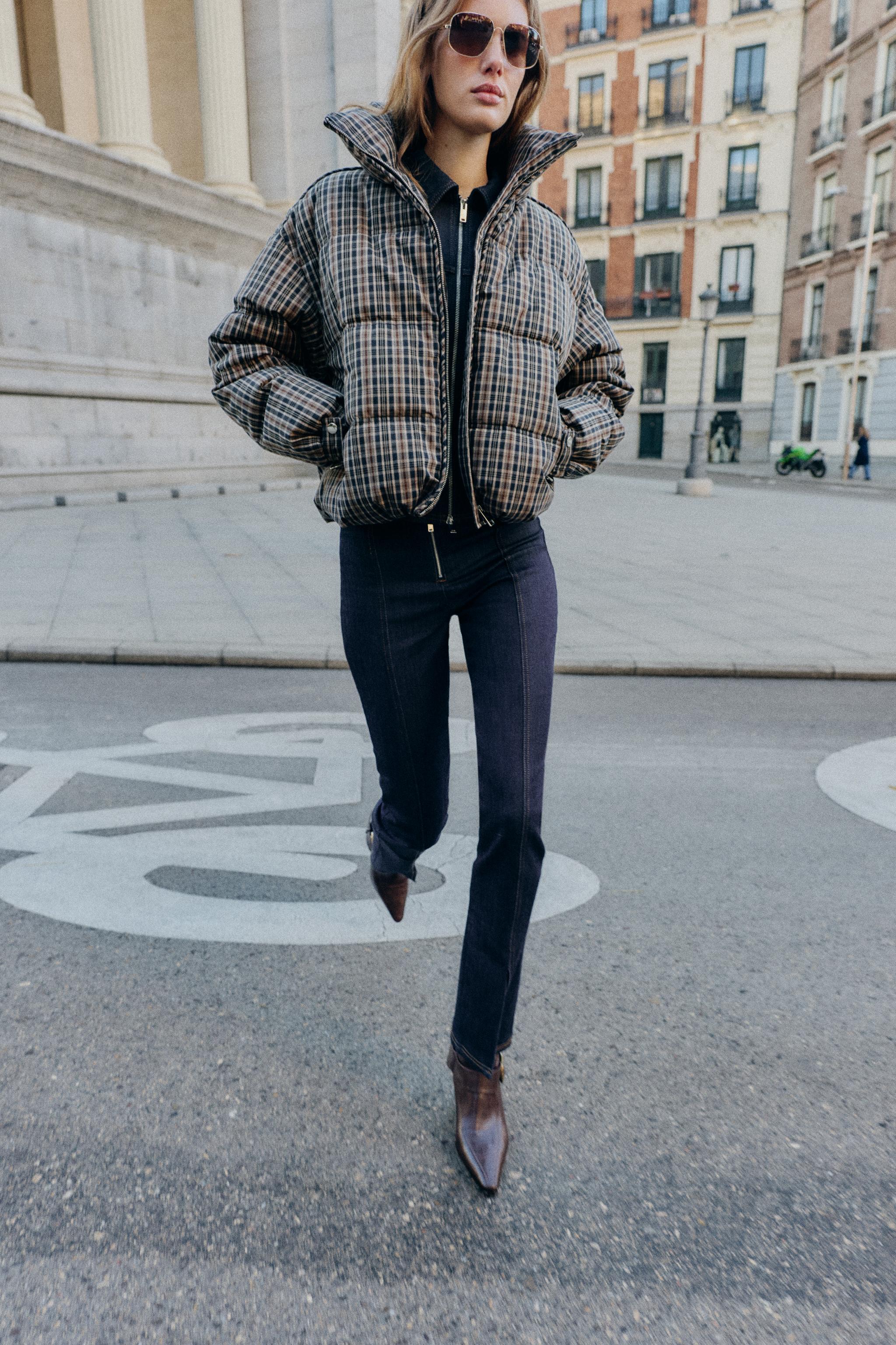 PLAID PUFFER ANORAK
